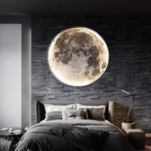 Moderne Led Wandlamp - Maanlamp -verlichting voor slaapkamer - 30 cm maan lamp