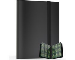 foto van NAPI Verzamelmap 360 Kaarten - Pro Binder Map voor Kaarten - Trading Card Map - 9 Pocket - Premium Card Binder - 20 Pagina’s - A4 Formaat - Zwart
