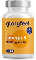 gloryfeel Omega 3 Visolie - 1000 mg - 400 capsules voor 1+ jaar voorraad - 180 mg EPA en 120 mg DHA