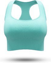 PureSquare - débardeur - crop top - soutien-gorge de sport - turquoise - taille M - bonnets de soutien-gorge fixes - maintien du dos - fitness - sport - yoga