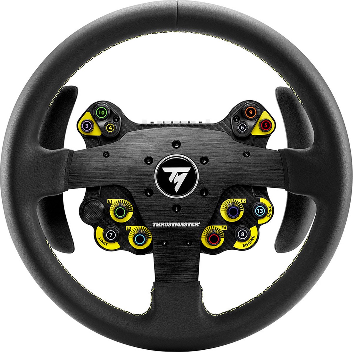 Thrustmaster Evo Racing 32R Leather Addon - voor PC XBOX PS5 - Rond met Leer Bekleed Stuur en Afneembare Hub - 32 cm diameter - Lange gebogen schakelflippers - 7 LED's met race-informatie - 4 draaiknoppen - Compatibel met Thrustmaster-Servo Base