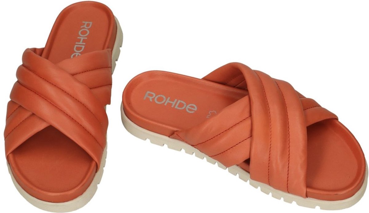 Rohde -Dames - roze donker - slippers & muiltjes - maat 38