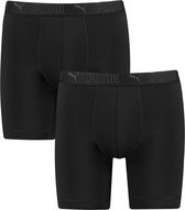 2-pack extra lange pijpjes boxershort heren - Microfiber heren ondergoed - Kruipt niet op - Tegen schurende benen - Sport ondergoed mannen - Zwart / S