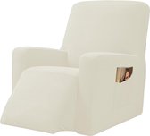 stoelhoes, stoelbeschermer, stretchhoes voor relaxstoel, compleet, elastische hoes voor televisiestoel, ligstoel, stoel (crèmekleurig)