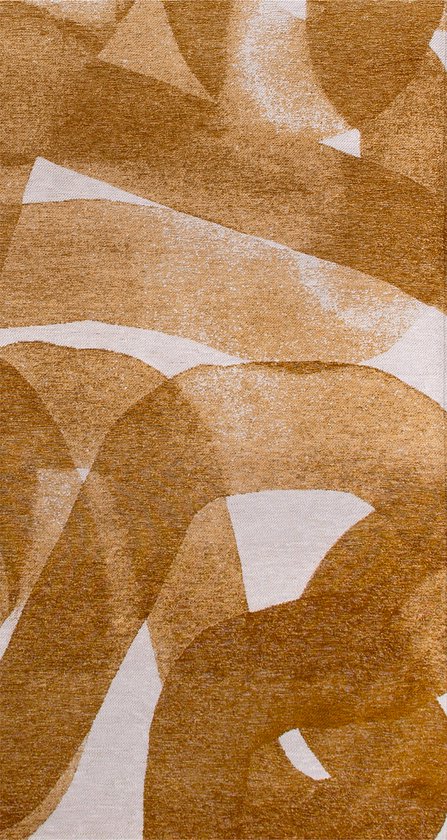 Modern verweven tapijt met organisch en vloeiend design in geel - 80 x 150 cm