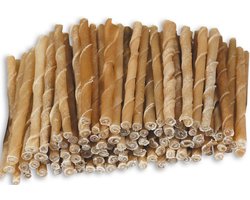 100 x Curly Sticks 13 cm Natuurlijke Honden Tandenborstel 6 mm Gekrulde Kauwstaaf Dentasticks Hond