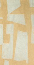 Skip modern design vloerkleed met geel en beige geometrisch patroon - Tapijt - 80 x 150 cm