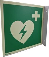 AED pictogram - 200x200mm - Defibrillator bord haaks - Kunststof
