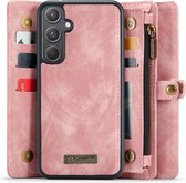 CaseMe 008 2-in-1 Book Case & Back Cover met Portemonnee - Geschikt voor Samsung Galaxy A55 Hoesje - Pink