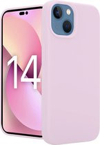 Coverzs telefoonhoesje geschikt voor iPhone 14 hoesje - Luxe Liquid Silicone case - optimale bescherming - siliconen hoesje - roze
