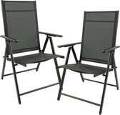 Excellent - Tuinstoelen 2 stuks - 7 standen - antraciet - aluminium tuinstoel - tuinstoel - tuinstoel inklapbaar - verstelbare stoel
