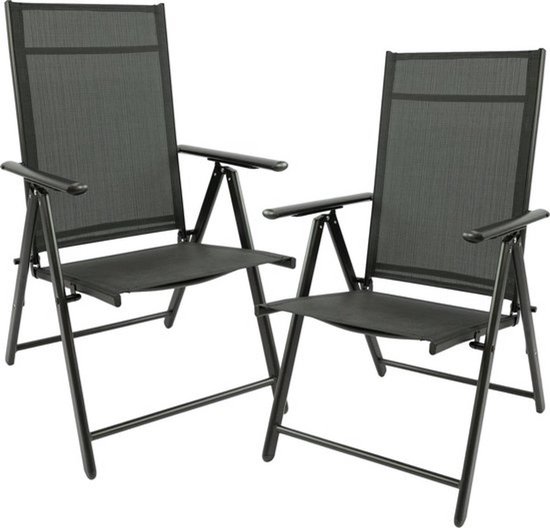 Chaises de jardin 2 pièces - 7 positions - anthracite - chaise de jardin en aluminium - chaise de jardin - chaise de jardin pliante - chaise réglable