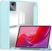 Case2go - Tablet hoes geschikt voor Lenovo Tab M11 (2024) - Acrylic Trifold case met Pencil houder - Licht Blauw