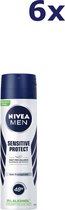 6x Nivea Deo Spray 150ml Men Sensitive