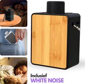 Bluetooth White Noise Speaker Hout / Met Geluidseffecten - White Noise Machine – White Noise Baby – Witte Ruis – Draadloos en Oplaadbaar Muziekdoosje - Slaaptrainer - Slaaphulp - Wekker