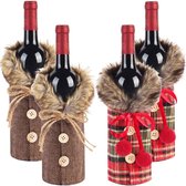 4 stuks - Wijn Fles Hoes Zak - Cadeau Wijnfles Verpakking - Cadeauverpakking - Cadeautas - Wijn cadeau - Geschenktas - Wijntas - Wijnzak