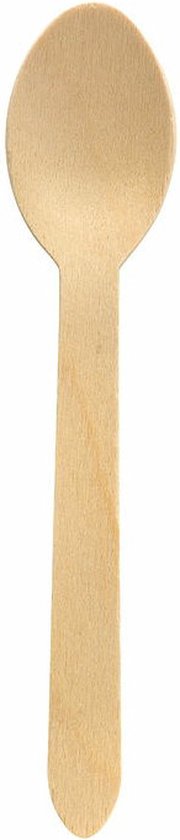 Biopak wegwerp lepels - 10x - hout bestek - 16 cm - bio/eco/milieubewust