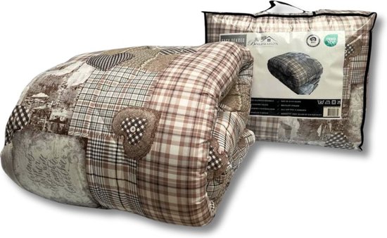 Beau Maison Bedrukt Dekbed Beige Taupe 200 x 200