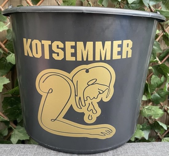 Emmer - 12 Liter- Met tekst: KOTSEMMER -18+ - uitgaan - examenfeest - examen cadeau - kleur Goud - cadeau -Kado - Verjaardag - Feest - Feestje - Partij - Partijtje - Feesten - Poetsen - Vieren - Vier - Jarig - Jarige - Feestelijk - Tuinieren - Tuin