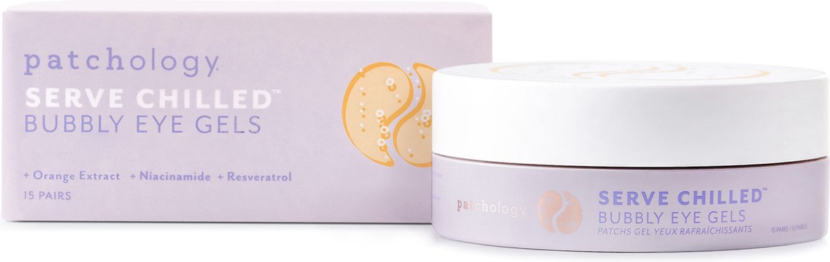 Patchology Serve Chilled™ Bubbly Eye Gels – 15 Paar In Luxe Pot – Hydraterende Oogpatches Met Sinaasappelextract – Verfrissend en Ontspannend – Voor Stralende, Wakkere Ogen – Cadeautip voor Skincare Lovers