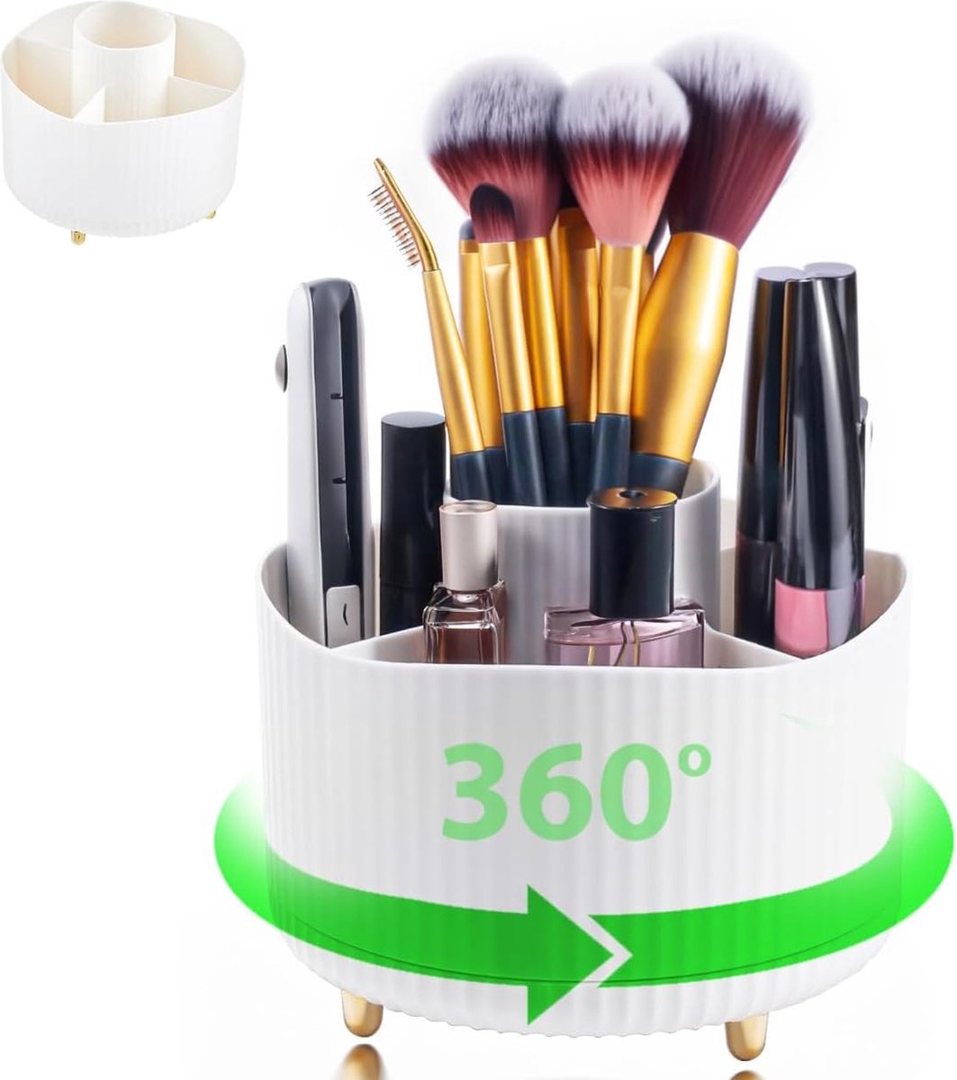 Make-up organizer make-uptafel cosmetica-organizer 360 graden voor lippenstift oogschaduwkwast mascara eyeliner haarborstel 5 vakken make-uptafel accessoires make-up-organizer voor