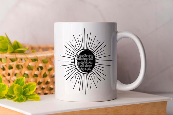 Mok Just as the sun will always fall - SunAndMoon - Gift - Cadeau - SunriseSunset - MoonlightMagic - SolarEclipse - ZonEnMaan - MaanlichtMagie - Zonsverduistering