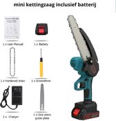 Overeem Products Elektrische snoeischaar - Kettingzaag accu - Accu snoeischaar - 3000W 24V Elektrische kettingzaag met lithium batterij - 20 cm