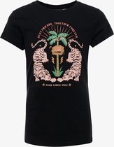 TwoDay meisjes T-shirt zwart met opdruk - Maat 134/140