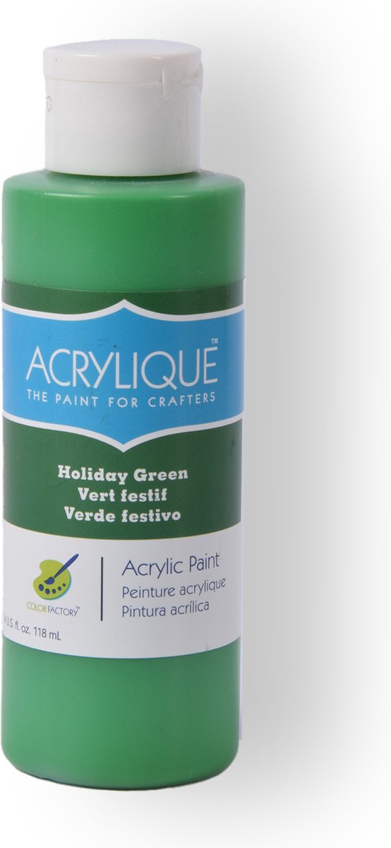 Merkloos Acrylverf Holiday Green 118ml Kunststof Flesje Geschikt voor Kinderen en Hobbyisten