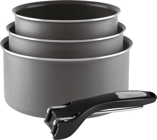 Sitram 710876 Lot de 3 Casseroles Coloris Taupe 16/18/20 cm Revêtement intérieur anti-adhésif