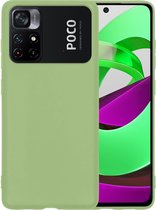 Hoesje Geschikt voor Xiaomi Poco M4 Pro 5G Hoesje Siliconen Case - Hoes Geschikt voor Xiaomi Poco M4 Pro 5G Hoes Siliconen - Groen