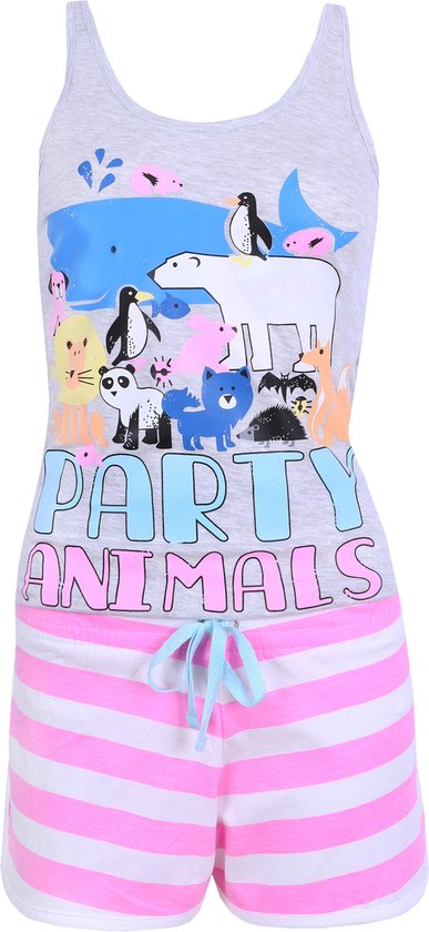 Grijs-roze Party Animals pyjama