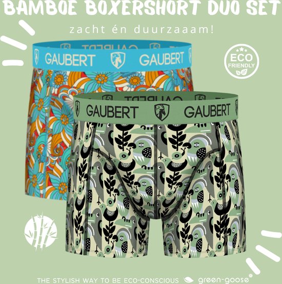 Gaubert Bamboe Boxershorts | 2 Stuks | XL | Bomen Donker Blauw