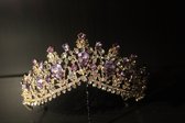 Mooie tiara, kroon, bruid, prinses, haaraccessoire, luxe diadeem, Haarpin, bloemen, haarpin, strass, koningin