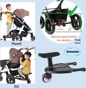 VORLOU - Baby Buggy Board Met Stoel Kiddy Board Treeplank Voor Tweeling Baby Accessoires Organizer - Kinderwagen Rolplank Lading Tot 25Kg