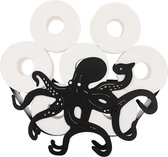 Metalen toiletpapierhouder voor het opbergen van papier in octopusvorm voor badkamer (zwart)