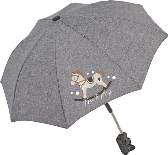 Parasol avec support universel - Parasol de poussette réglable avec protection solaire UV - Parasol de poussette avec ouverture manuelle - Diamètre 68 cm - (cheval à bascule)
