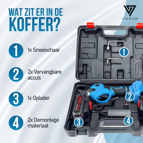 Prunarbo Elektrische snoeischaar 50MM 2 4Ah Batterij Snoerloze Snoeischaar (PR-E50