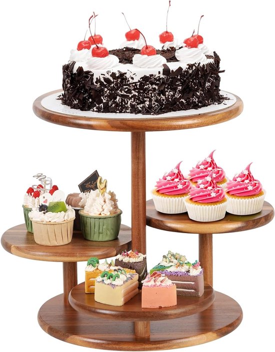 Présentoir En Bois À 4 Niveaux, Présentoir À Cupcakes En Bois