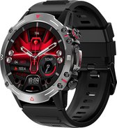 WizBay Premium Select™ Sport Smartwatch 1.43inch AMOLED - Bluetooth Call - AI Voice Assist - Magnetic Laden - Dynamic Hart Monitor - O2 en Bloeddrukmeter - Multiple Sport Modi - Slaap Monitor - Allu Mat Zwart Case - Zwarte TPU Band