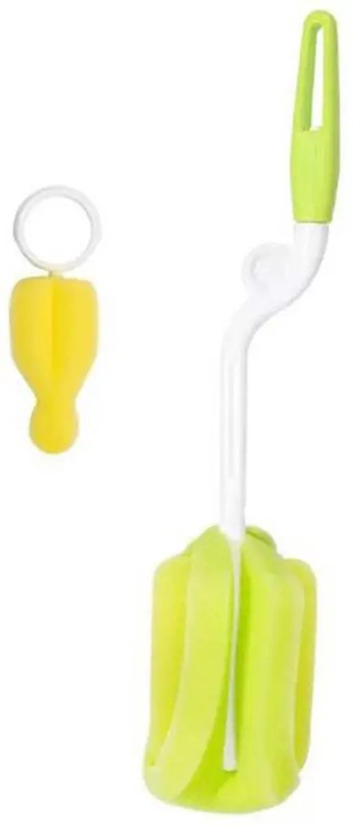 DutchStorks - Flessenborstel set - Babyfles borstel - 2-delig - Speen Schoonmaakborstel - Roterend - Hittebestendig - Schoonmaak set - Babyflessen Reinigen - Flessen spons / reiniger Baby/zuigeling - Baby flesborstel van DutchStorks — afbeelding 2