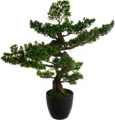 Atmosphera bonsai boom - in keramische pot - 80 cm - kunstplant - groen - Nepplanten