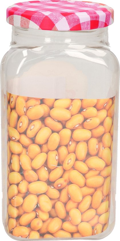 Plasticforte Weckpot/inmaakpot Classic - 600ml - kunststof - draaideksel - roze - D7 x H15 cm