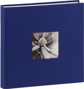 Fotoalbum Fine Art, 28 x 28,5 cm, 100 pagina's in wit, 50 vellen, fotoboek met uitsparing voor foto-insteekkaarten, album blauw