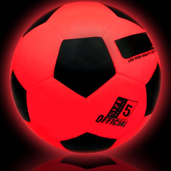 Foto: Klikkopers glow in the dark football lichtgevende voetbal voor kinderen en volwassenen led verlichte voetbal lichtgevende bal maat 5
