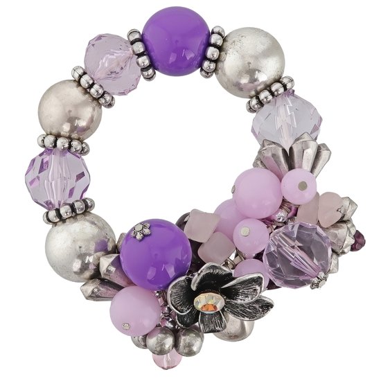 Behave - Bracelet élastique avec Perles violettes