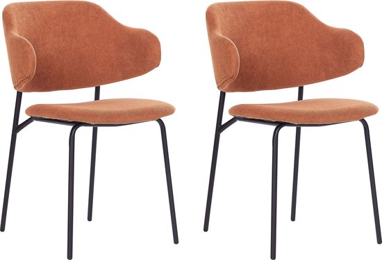 KENAI - Chaise de salle à manger lot de 2 - Oranje - Polyester