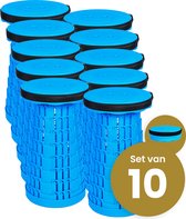 Tabouret pliable Alora extra fort bleu complet par 10 - tabouret télescopique - 250 kg - tabouret pliable - portable - chaise de camping - escabeau