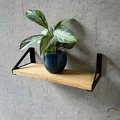 Metal Home Design - Industriële plankdrager hoek voor een plank van 20cm breed - Planksteun - Set 2 stuks - Staal - Zwart gepoedercoat