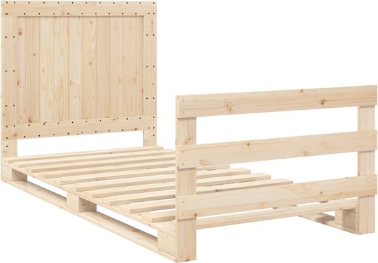 vidaXL-Bedframe-met-hoofdbord-massief-grenenhout-100x200-cm